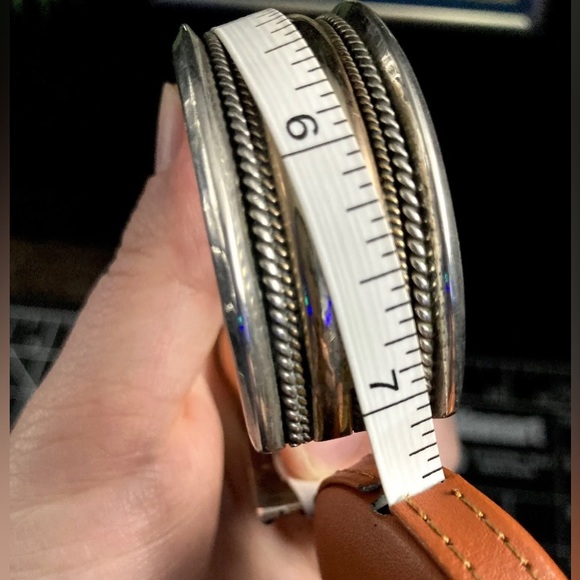 Vintage Signed Heavy Navajo Native American Twisted Rope Cuff Bracelet 7" - Picture 7 of 15